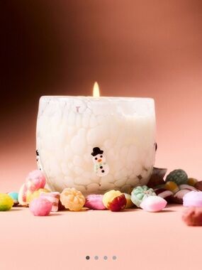 Anthropologie Snowman Festive Icon Woody Candle | Vanilla Bean & Balsam | NIB